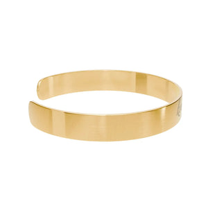 Sleek Engraved Gold Cuff - Keep Going Inspiration - Dipaliz - Bracelets