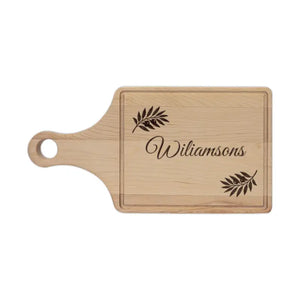 Engraved Wooden Cutting Board - Walnut Maple - Dipaliz - Paddle with Drip Ring / 13.5’’ x 7’’ / Boards