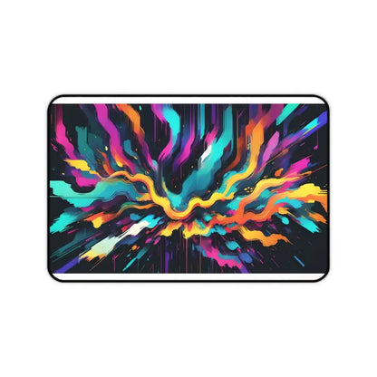 Elevate your Desk with a Vibrant Digital Glitch Art Mat - Computer Accessories