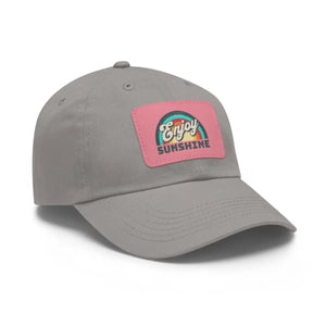 Bio-washed Enjoy Sunshine Dad Hat - Leather Patch - Dipaliz - Hats