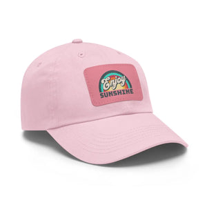 Bio-washed Enjoy Sunshine Dad Hat - Leather Patch - Dipaliz - Hats