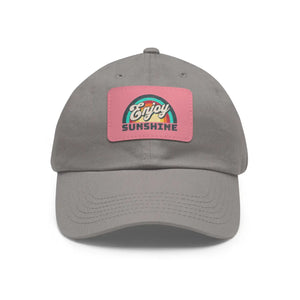 Bio-washed Enjoy Sunshine Dad Hat - Leather Patch - Dipaliz - Hats