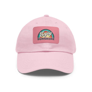 Bio-washed Enjoy Sunshine Dad Hat - Leather Patch - Dipaliz - Hats