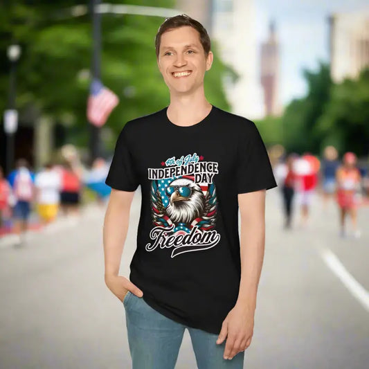 Epic 4th of July: Independence Day Eagle with Glasses Tee - T-shirt