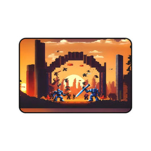 Computer Accessories - Epic Pixelated Battle Scene Desk Mat - Gaming Workspace - Dipaliz