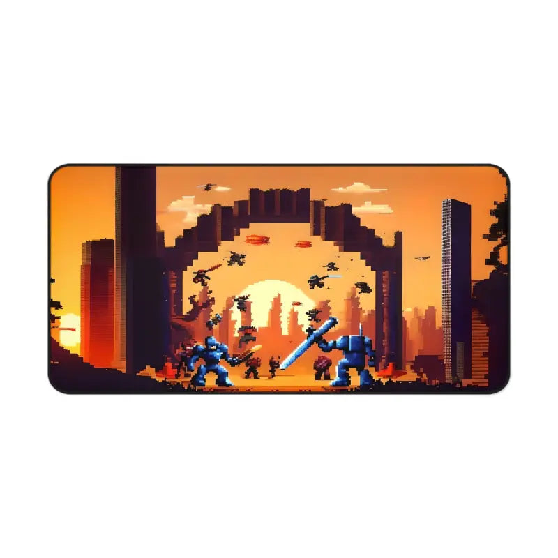 Epic Pixelated Battle Scene Desk Mat for Gamers - Computer Accessories