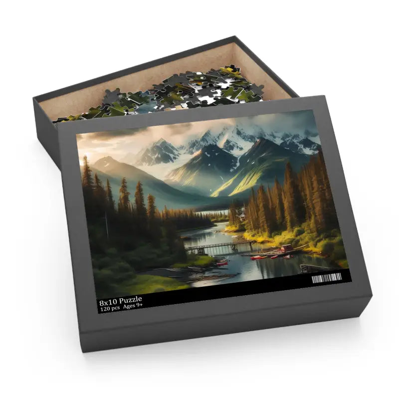 Epic River & Mountains Puzzle: 1000 Pieces of Scenic Bliss - 10’’ × 8’’ (120 Pcs) Puzzle