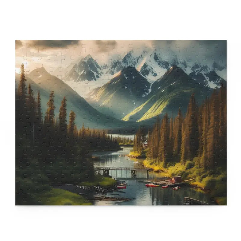 Epic River & Mountains Puzzle: 1000 Pieces of Scenic Bliss - 14’’ × 11’’ (252 Pcs) Puzzle