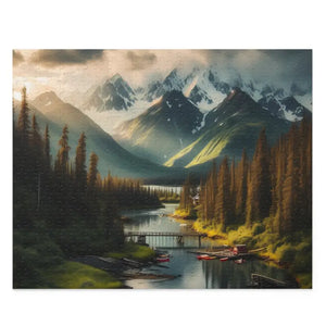 Puzzle Adventure 1000 Pieces River Mountains Box Set - Dipaliz - 20’’ × 16’’ (500 Pcs) - Jigsaw Puzzles