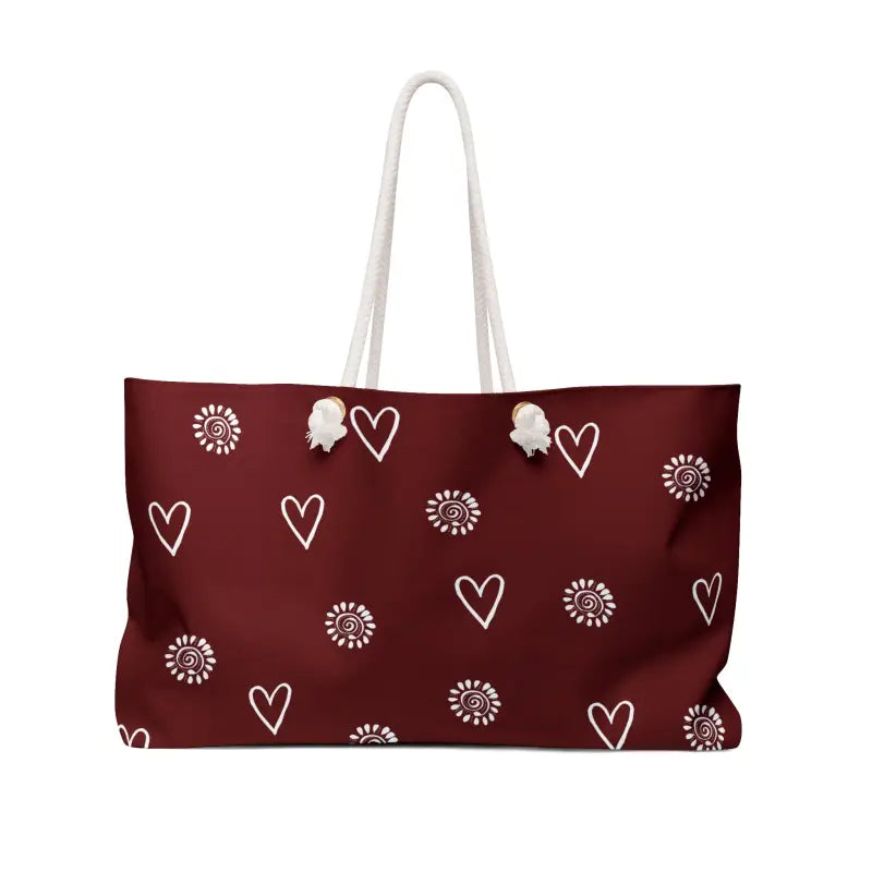 Conquer Weekends with the Maroon Polyester Weekender Bag - 24’’ × 13’’ Bags