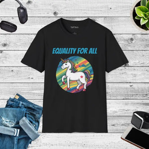 Equality Unicorn T-shirt - Rock Casual Style Statement - Dipaliz - Black / s - T-shirts