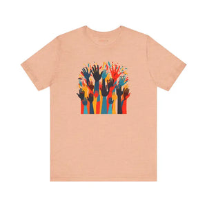 Jersey Short Sleeve Diversity Tee - Cozy Colored Hand Design - Dipaliz - T-shirts