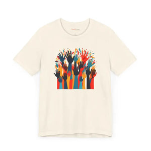 Jersey Short Sleeve Diversity Tee - Cozy Colored Hand Design - Dipaliz - T-shirts