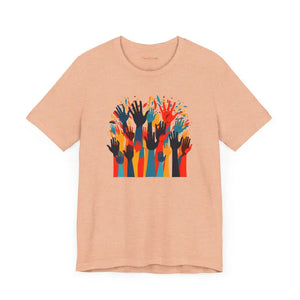 Jersey Short Sleeve Diversity Tee - Cozy Colored Hand Design - Dipaliz - T-shirts