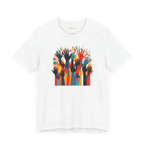 Jersey Short Sleeve Diversity Tee - Cozy Colored Hand Design - Dipaliz - T-shirts