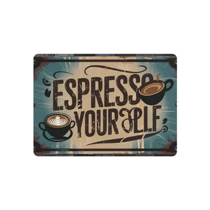 Vintage Coffee Metal Art Sign Matte Finish Decor by Dipaliz - 7’’ x 5’’ (horizontal) / 0.12’’ - Novelty Signs