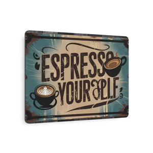 Vintage Coffee Metal Art Sign Matte Finish Decor by Dipaliz - Novelty Signs