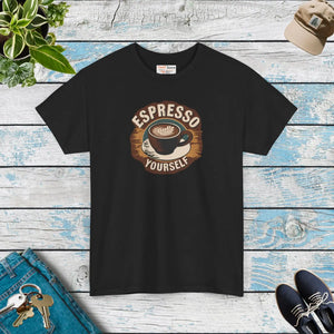 Unisex Coffee Lover’s Tee Heavy Cotton Espresso Design - Dipaliz - T-shirts - s