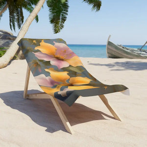 Beach Towel - Ethereal Morning Glory Flowers Design - Dipaliz - 30’’ × 60’’ - Towels