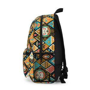 Vibrant Ethnic Pattern Backpack - Durable Polyester - Dipaliz - Backpacks