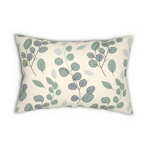 Eucalyptus Branch Lumbar Pillow - Sage Green Botanical - Dipaliz - 20’’ × 14’’ - Pillows