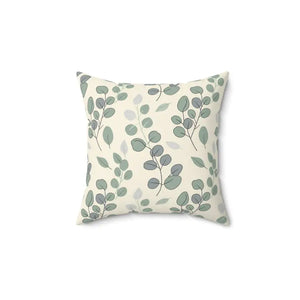 Pattern Square Pillow Eucalyptus Leaf Design Dipaliz - 14’’ × - Throw Pillows