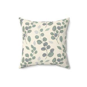 Pattern Square Pillow Eucalyptus Leaf Design Dipaliz - 16’’ × - Throw Pillows