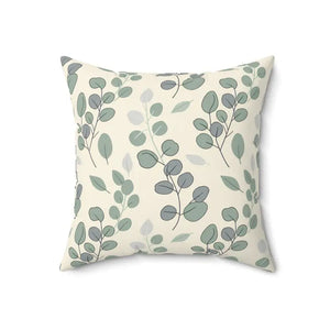 Pattern Square Pillow Eucalyptus Leaf Design Dipaliz - 18’’ × - Throw Pillows