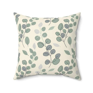 Pattern Square Pillow Eucalyptus Leaf Design Dipaliz - 20’’ × - Throw Pillows
