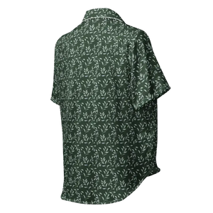 Eucalyptus Leaves Short Sleeve Pajama Top Silky Loungewear Dipaliz - Clothing Tops