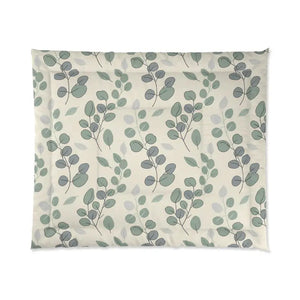 Leaves Botanical Comforter - Eucalyptus Retreat Bedding - Dipaliz - Quilts & Comforters