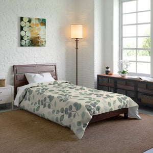 Leaves Botanical Comforter - Eucalyptus Retreat Bedding - Dipaliz - Quilts & Comforters