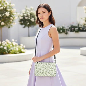 Eucalyptus Leaves Faux Leather Crossbody Bag - Dipaliz - Cross Body Bags