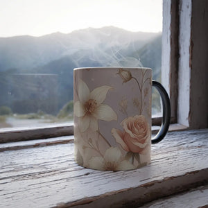 Vibrant Morphing Rose Mug - Heat Sensitive Ceramic - Dipaliz - Mugs