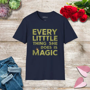 Every Little Thing she does is Magic Cotton Tee - Dipaliz - Navy / s - T-shirts