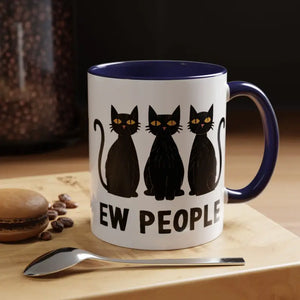 Introvert Ew People Accent Coffee Mug Cat Lover Gift - Dipaliz - 11oz / Navy - Mugs
