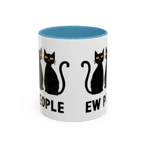 Mug - Ew People Introvert Accent Coffee 11oz Two Tone - Dipaliz / Light Blue