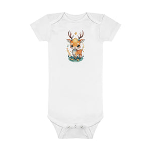 Exciting Deer Short Sleeve Onesie - Soft Rib Cotton - Dipaliz - Baby One-pieces
