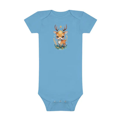 Exciting Deer Baby Short Sleeve Onesie Reimagined - Kids Clothes