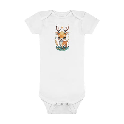 Exciting Deer Baby Short Sleeve Onesie Reimagined - Kids Clothes