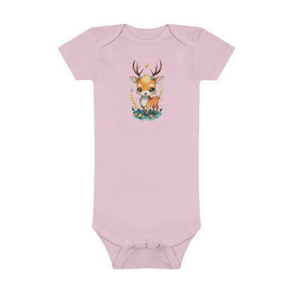 Exciting Deer Baby Short Sleeve Onesie Reimagined - Kids Clothes