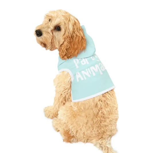 Exciting Party Animal Dog Hoodie In Trendy White Rib Color