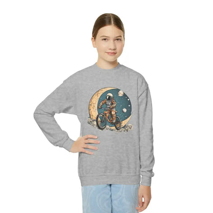 Exciting Youth Crewneck: Astronaut Moon Adventure Sweatshirt - Sport Grey / s