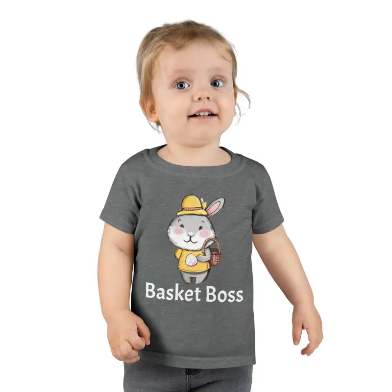 Whimsical Bunny Basket Tee: Toddler’s Adorable Outfit - Graphite Heather / 5t Kids Clothes