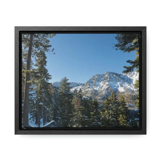 Experience Lake Tahoe’s Beauty with Mountains Canvas Wraps - 10″ x 8″ / Black / Premium Gallery (1.25″)