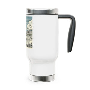Glossy White Enamel Travel Mug - Outdoor Adventure - Dipaliz - Mugs