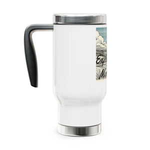 Glossy White Enamel Travel Mug - Outdoor Adventure - Dipaliz - Mugs