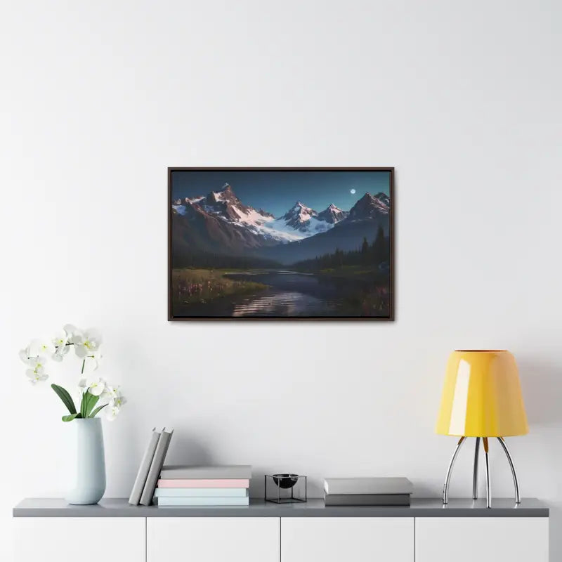 Mountain Magic Night on Gallery Canvas Wraps - 30″ x 20″ / Walnut / 1.25’’