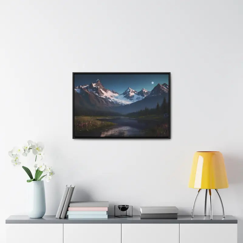 Mountain Magic Night on Gallery Canvas Wraps - 30″ x 20″ / Black / 1.25’’