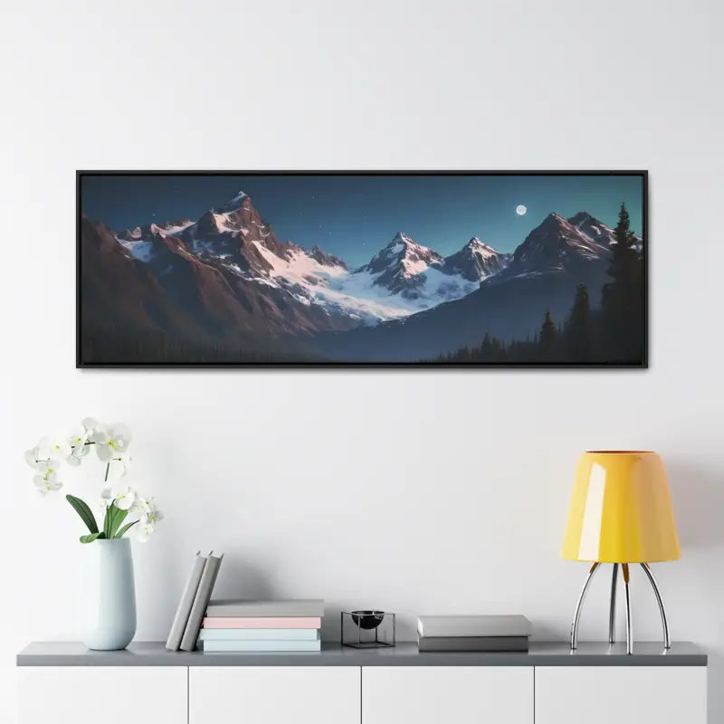 Mountain Magic Night on Gallery Canvas Wraps - 60″ x 20″ / Black / 1.25’’